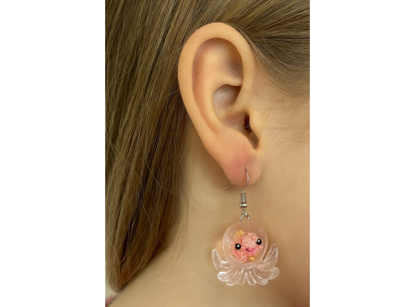 Karışık Renk Ahtapot Figürlü Çocuk Küpe (Çift)