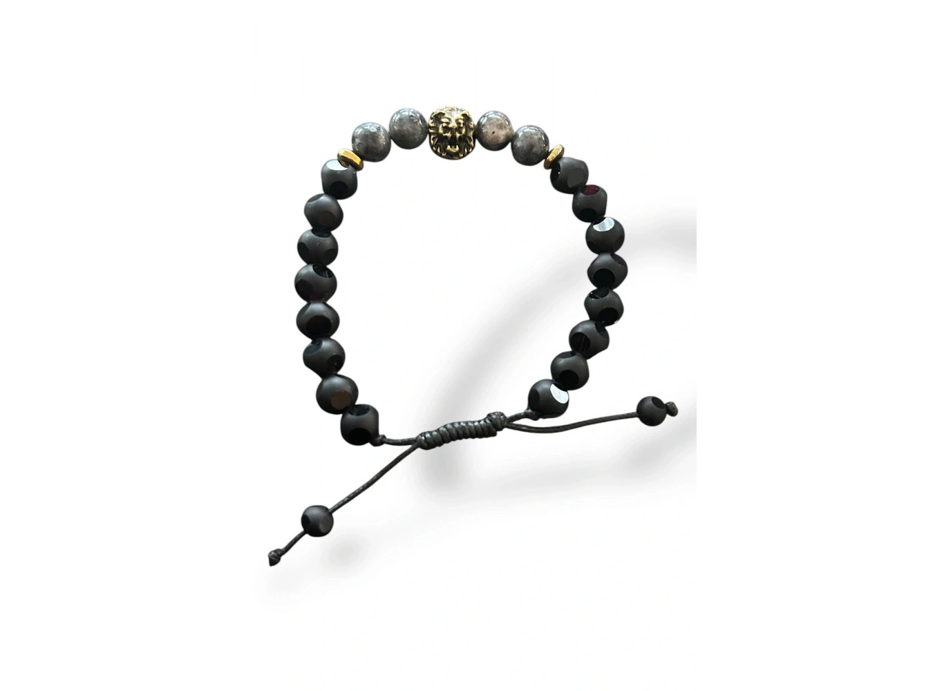 Karışık Renk Aslan Figürlü Boncuk Detaylı Erkek Bileklik