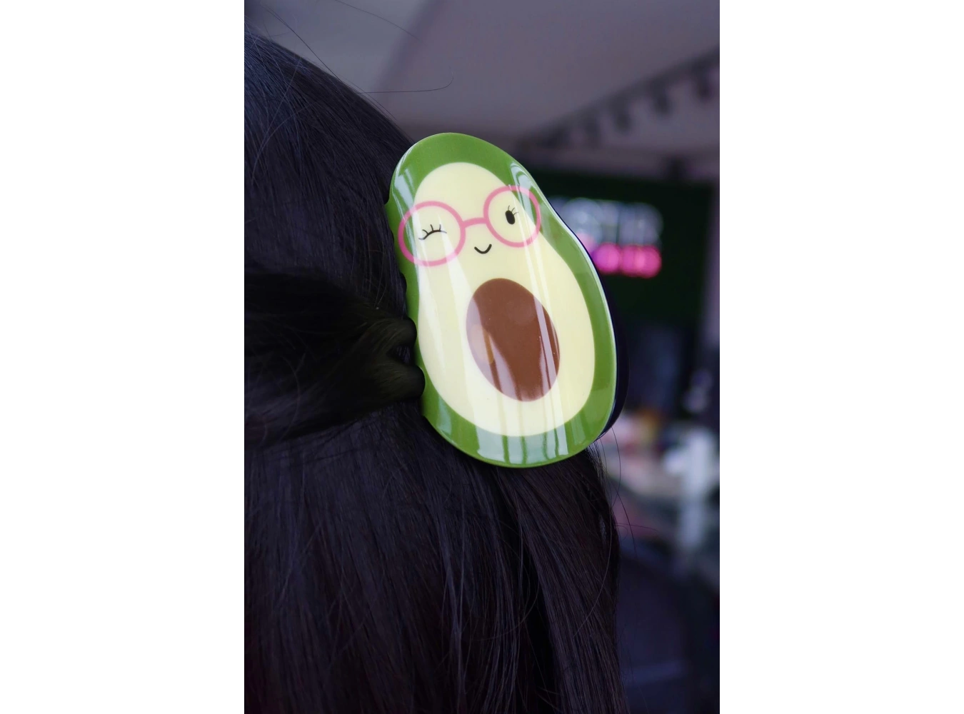 Karışık Renk Avakado Figürlü Kemik Mandal Toka