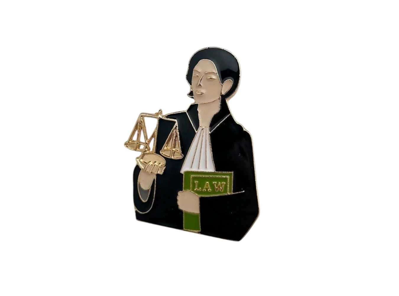 Karışık Renk Avukat/Hakim Figürlü Broş