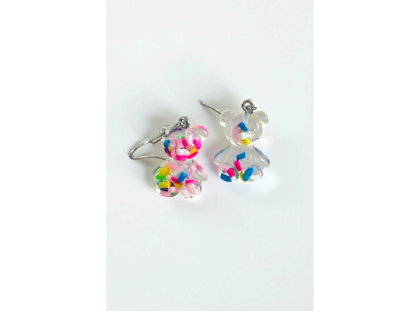 Karışık Renk Ayıcık Figürlü Çocuk Küpe (Çift)