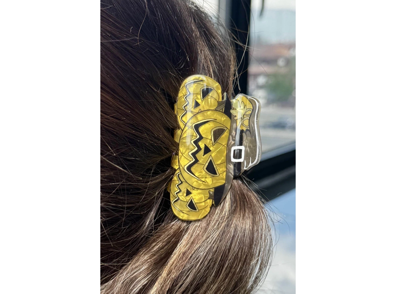 Karışık Renk Bal Kabağı Figürlü Kemik Mandal Toka