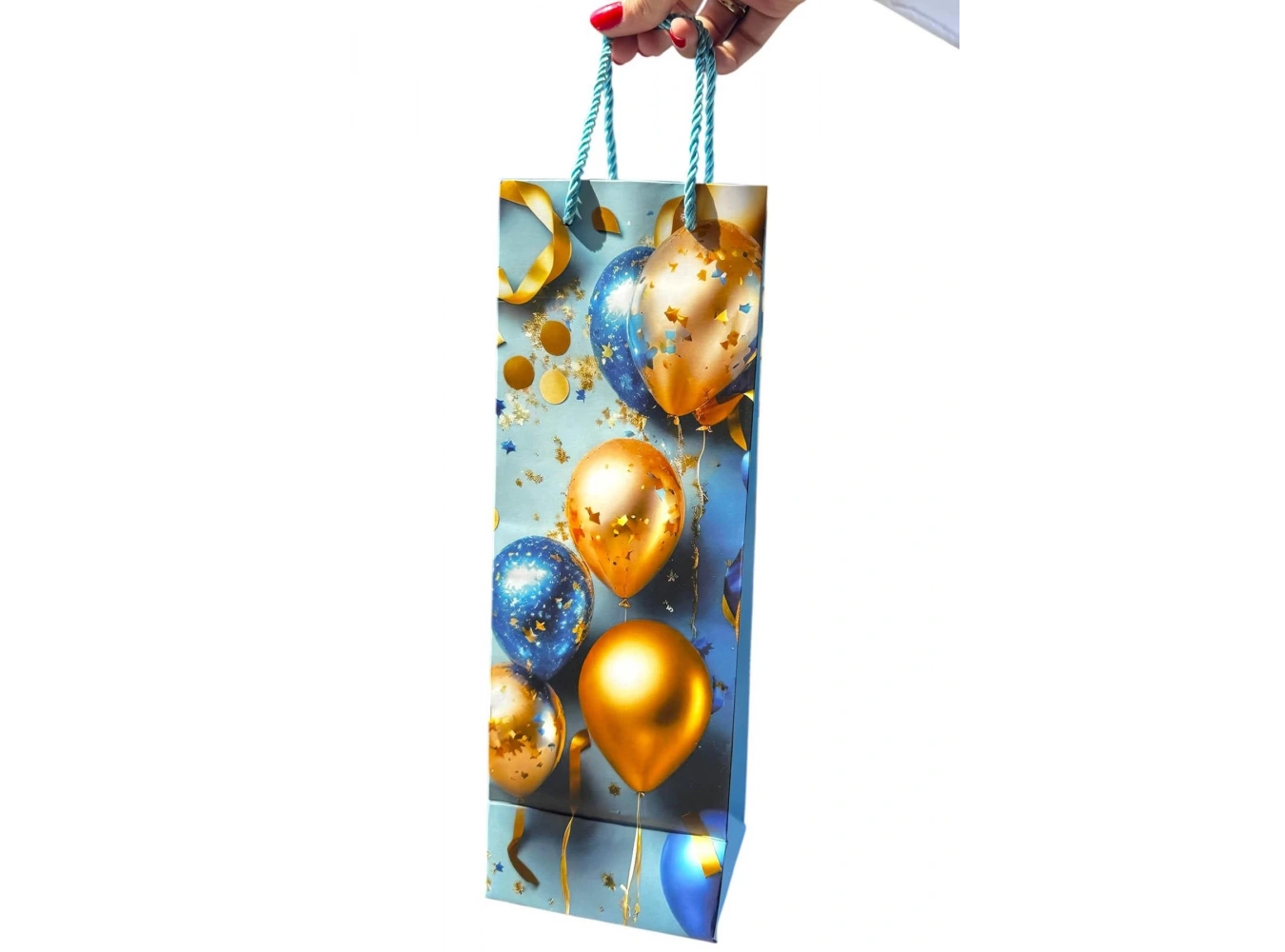 Karışık Renk Balon Figürlü Karton Çanta