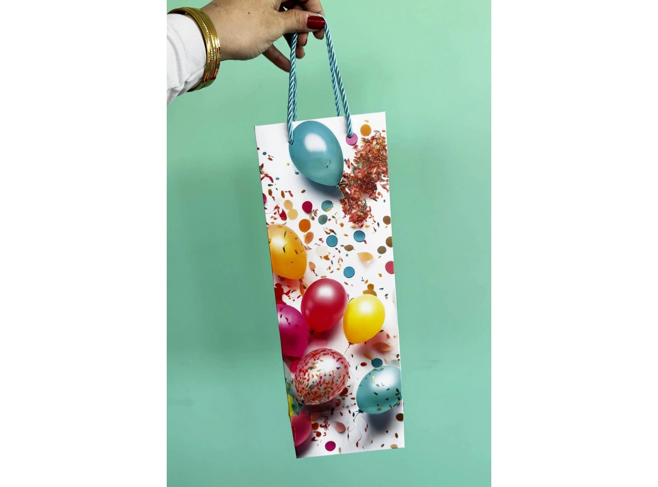 Karışık Renk Balon Figürlü Karton Çanta