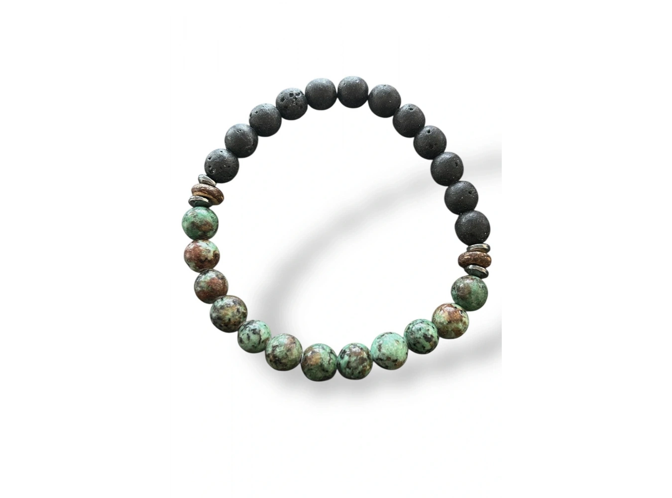 Karışık Renk Boncuk Detaylı Erkek Bileklik