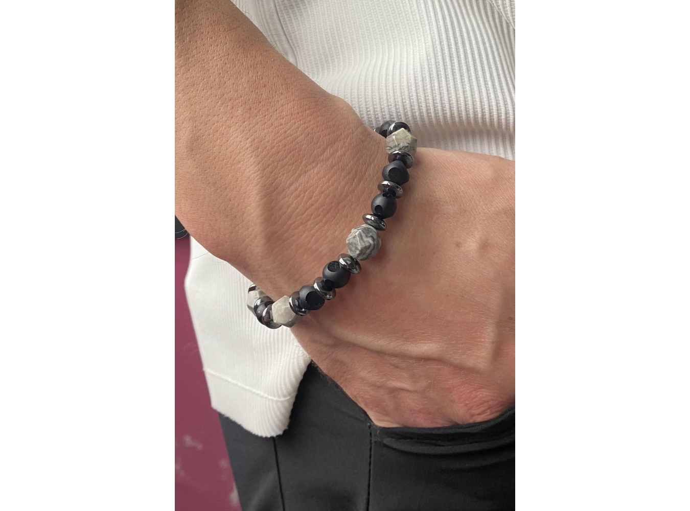 Karışık Renk Boncuk Erkek Bileklik