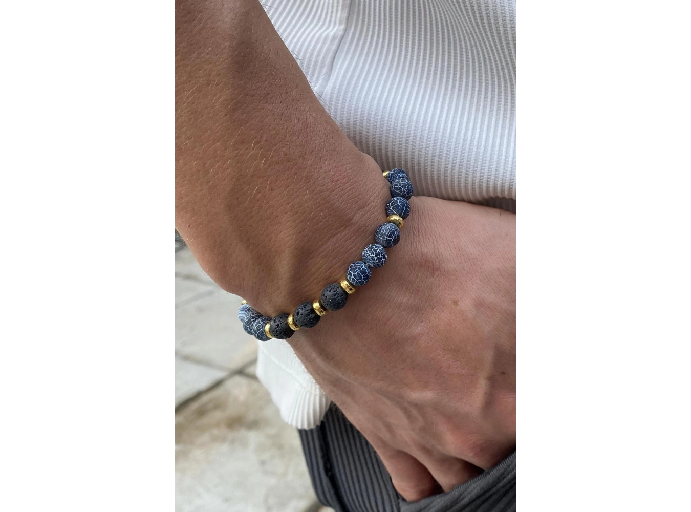 Karışık Renk Boncuk Figürlü Erkek Bileklik