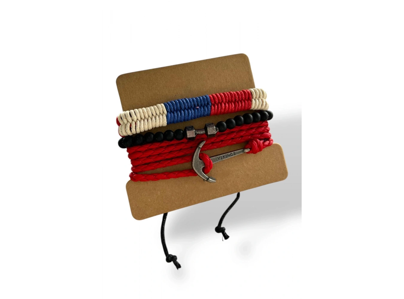 Karışık Renk Çapa Figürlü Erkek Çoklu Deri Bileklik