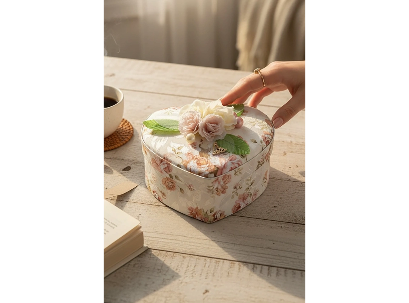 Karışık Renk Çiçek Figürlü Ayna Detaylı Çekmeceli Takı Organizeri