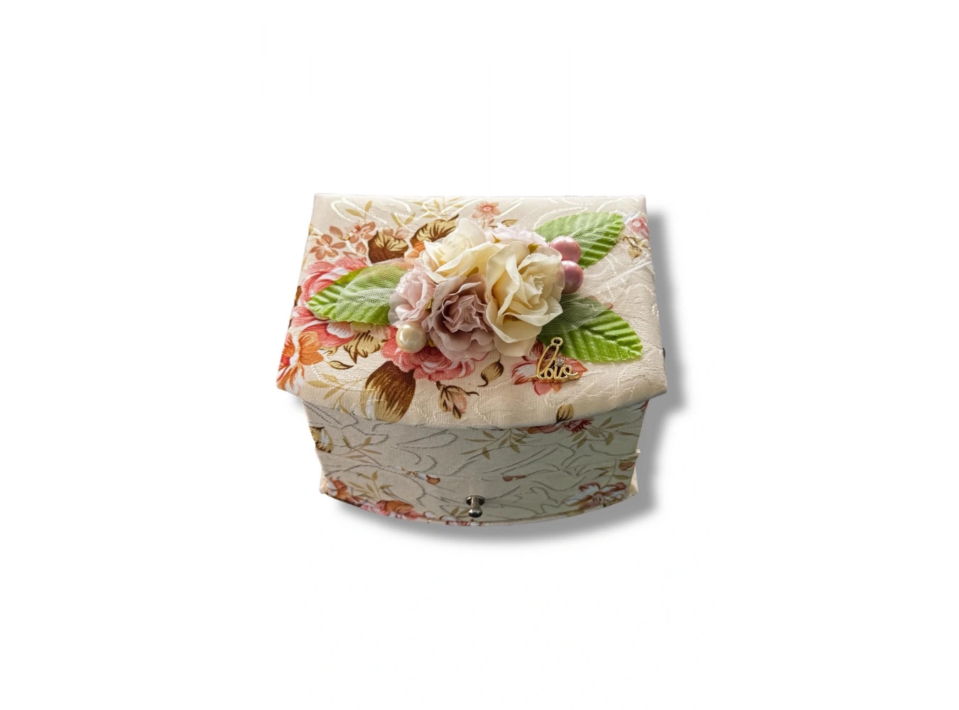 Karışık Renk Çiçek Figürlü Ayna Detaylı Çekmeceli Takı Organizeri