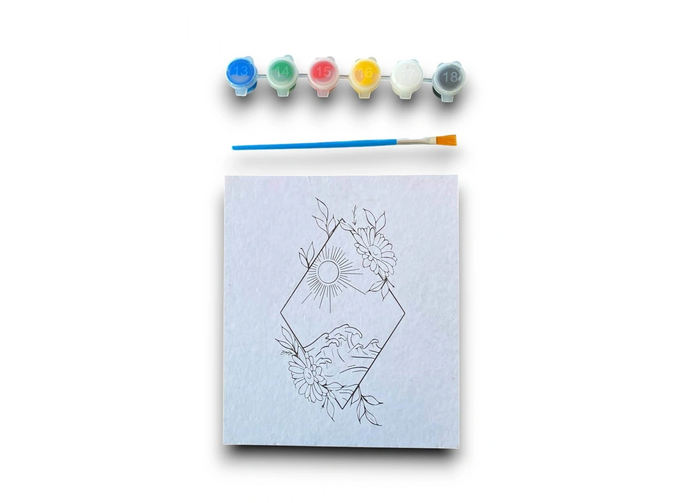 Karışık Renk Çiçek Figürlü Boyama Set