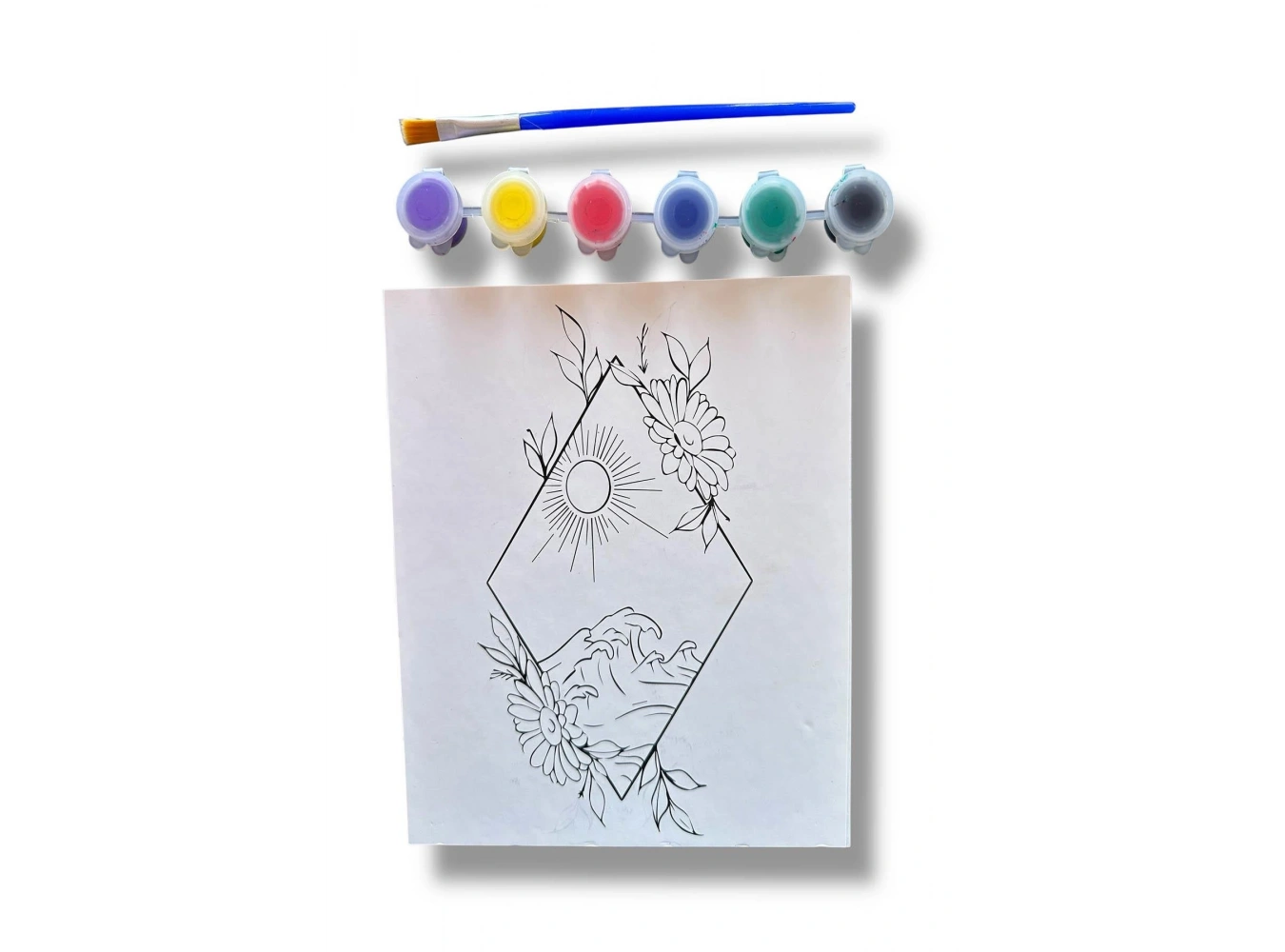 Karışık Renk Çiçek Figürlü Boyama Set