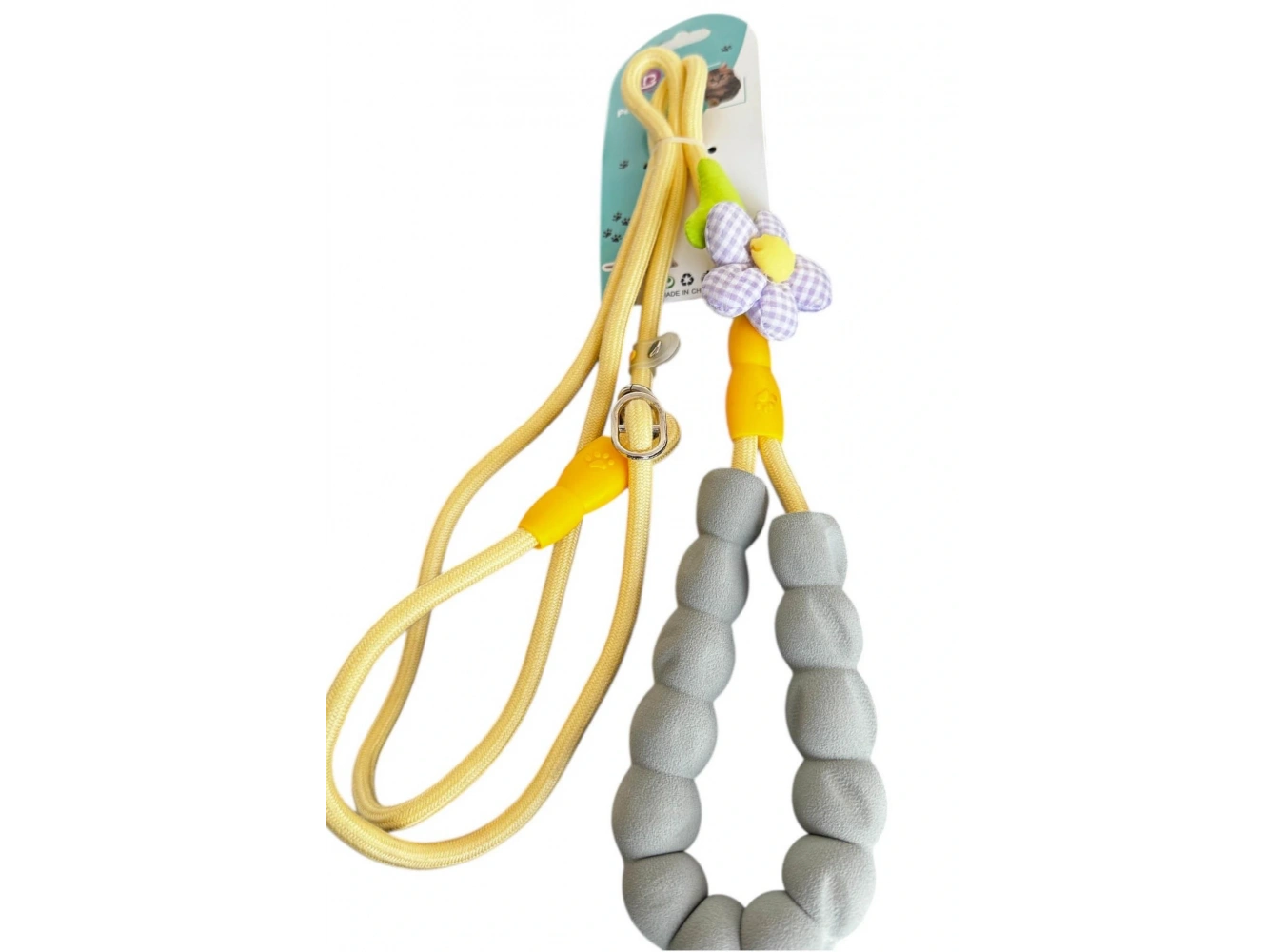 Karışık Renk Çiçek Figürlü İpli Kedi Köpek Tasması