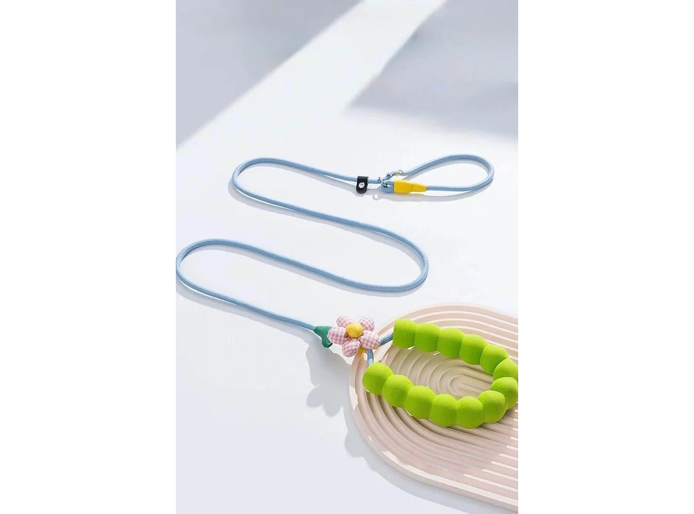 Karışık Renk Çiçek Figürlü İpli Kedi Köpek Tasması