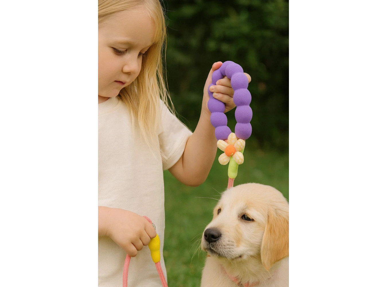 Karışık Renk Çiçek Figürlü İpli Kedi Köpek Tasması