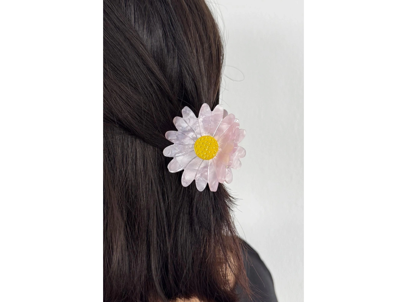 Karışık Renk Çiçek Figürlü Kemik Mandal Toka