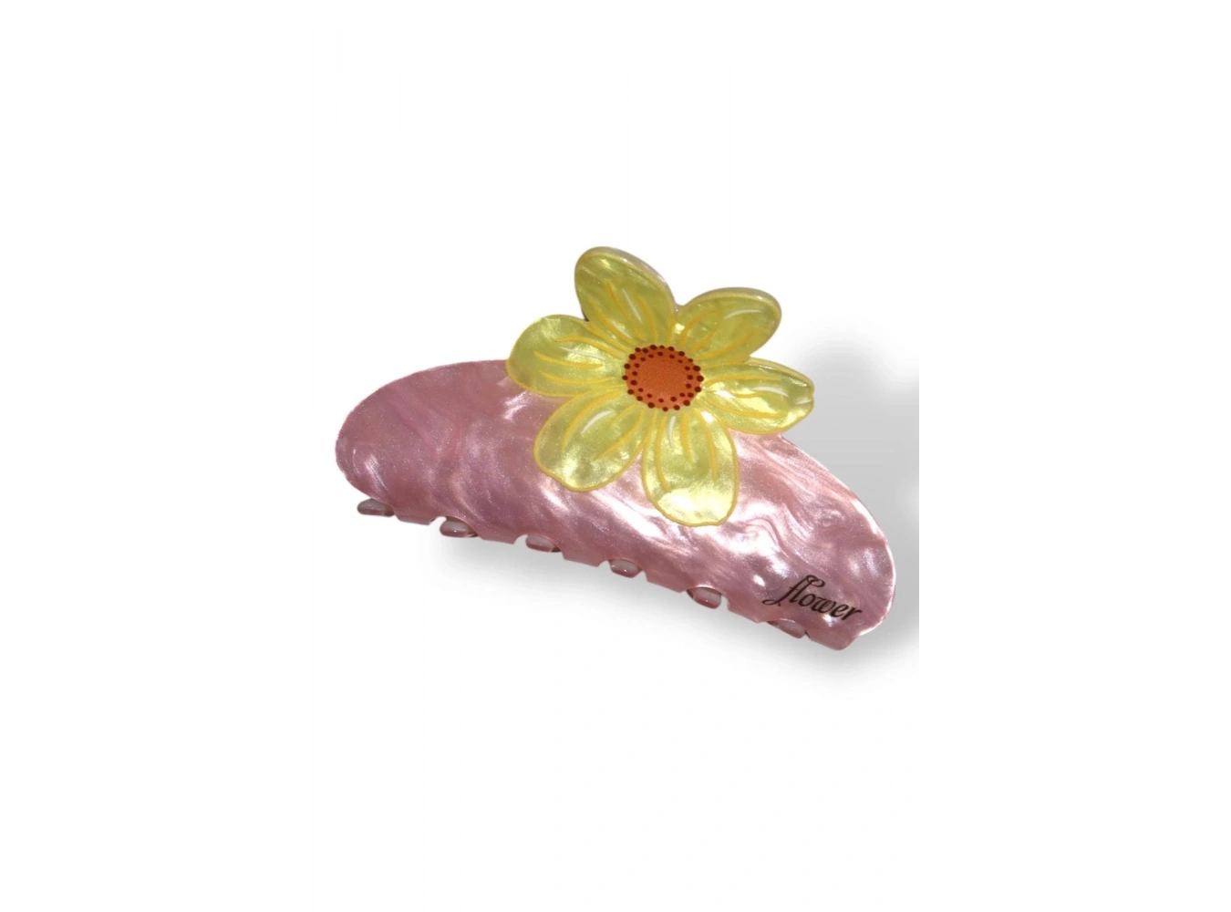 Karışık Renk Çiçek Figürlü Kemik Mandal Toka