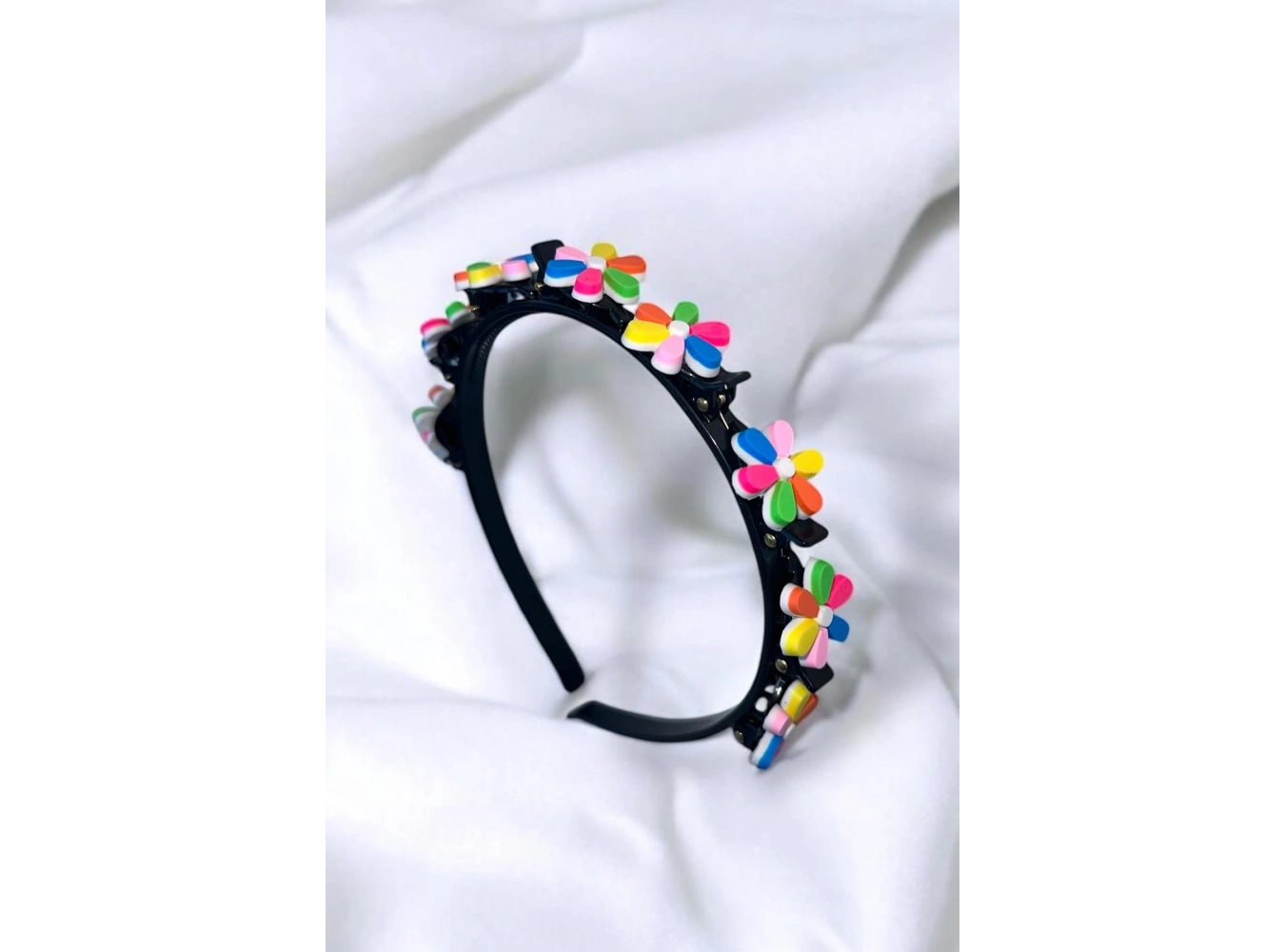 Karışık Renk Çiçek Figürlü Saç Bükücü Taç