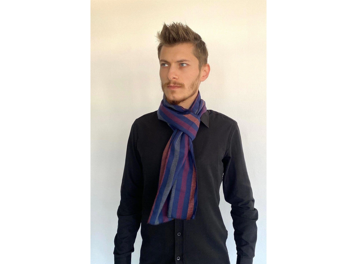 Karışık Renk Çizgili Unisex Atkı