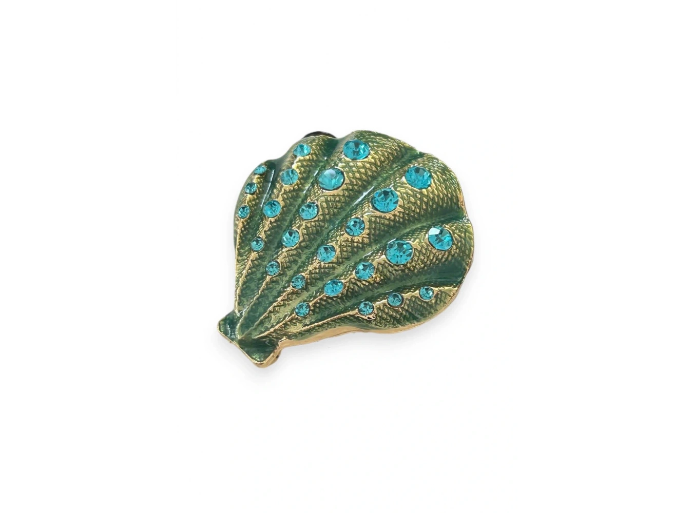 Karışık Renk Deniz Kabuğu Figürlü Taş Detaylı Broş