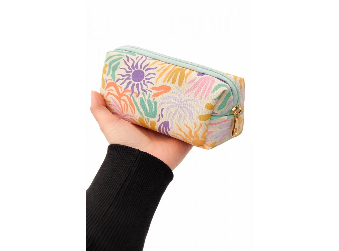 Karışık Renk Desenli Makyaj Çantası