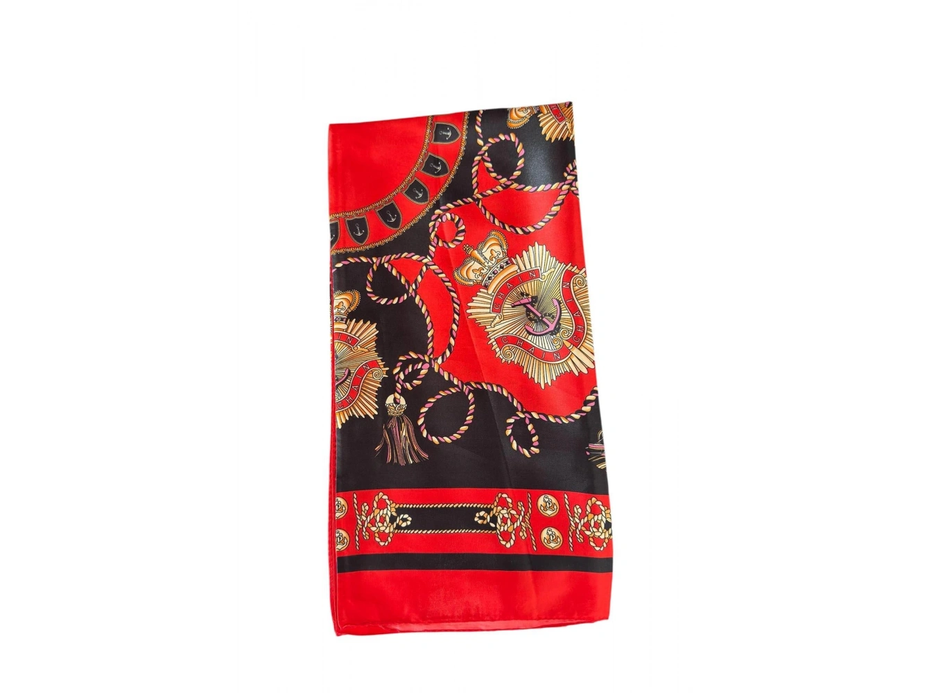 Karışık Renk Desenli Saten Şal