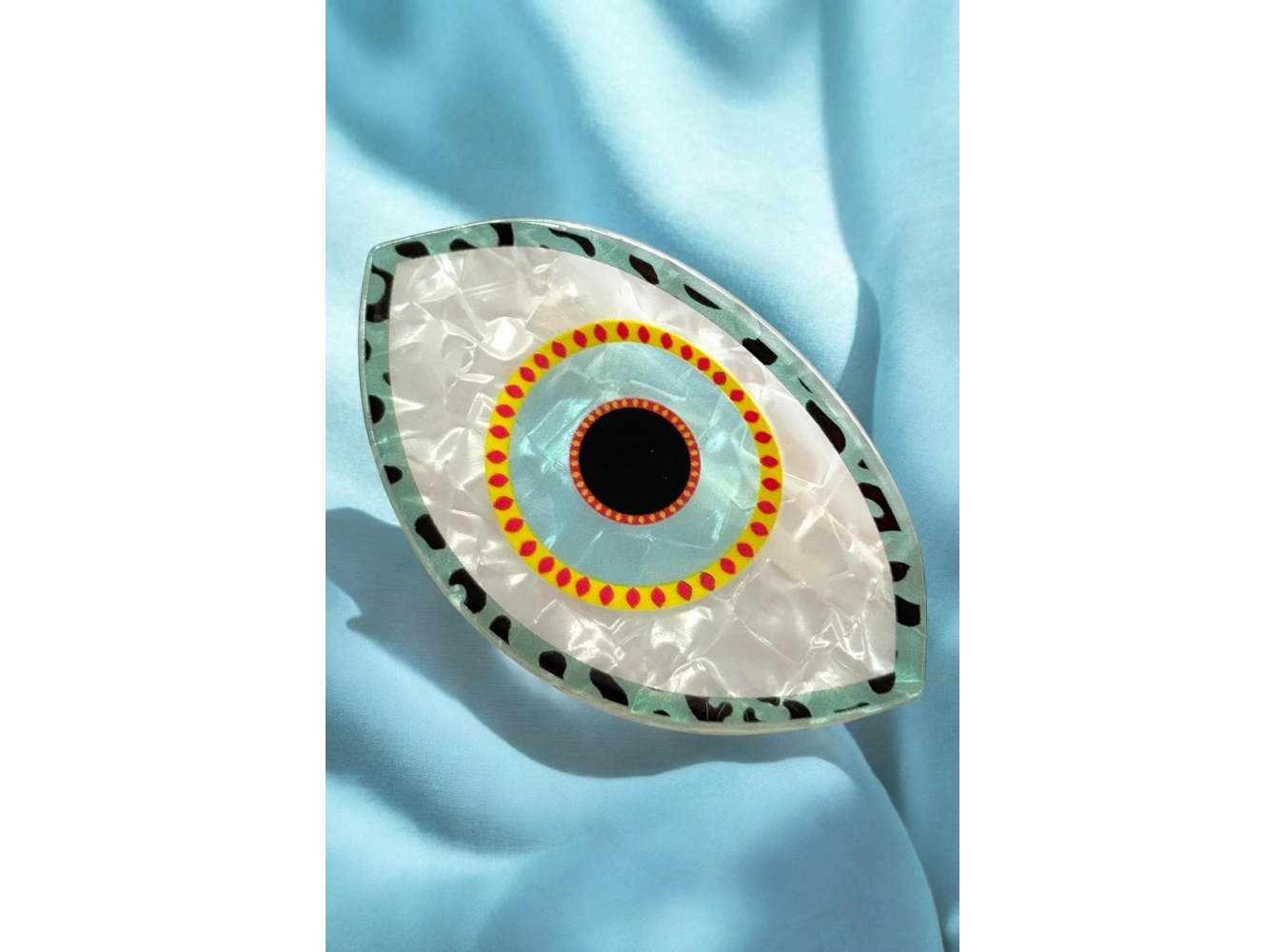 Karışık Renk Göz Figürlü Kemik Mandal Toka