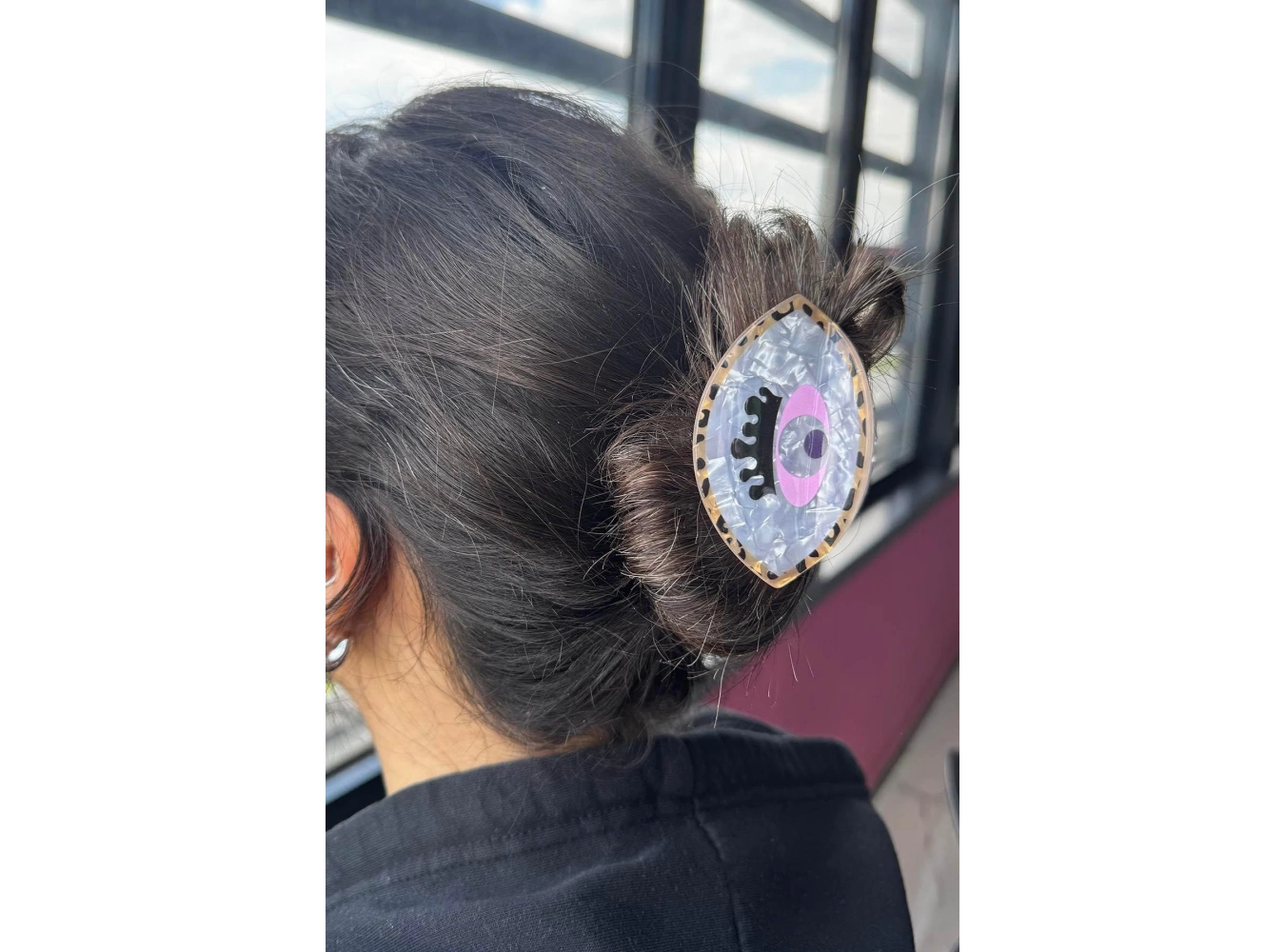 Karışık Renk Göz Figürlü Kemik Mandal Toka