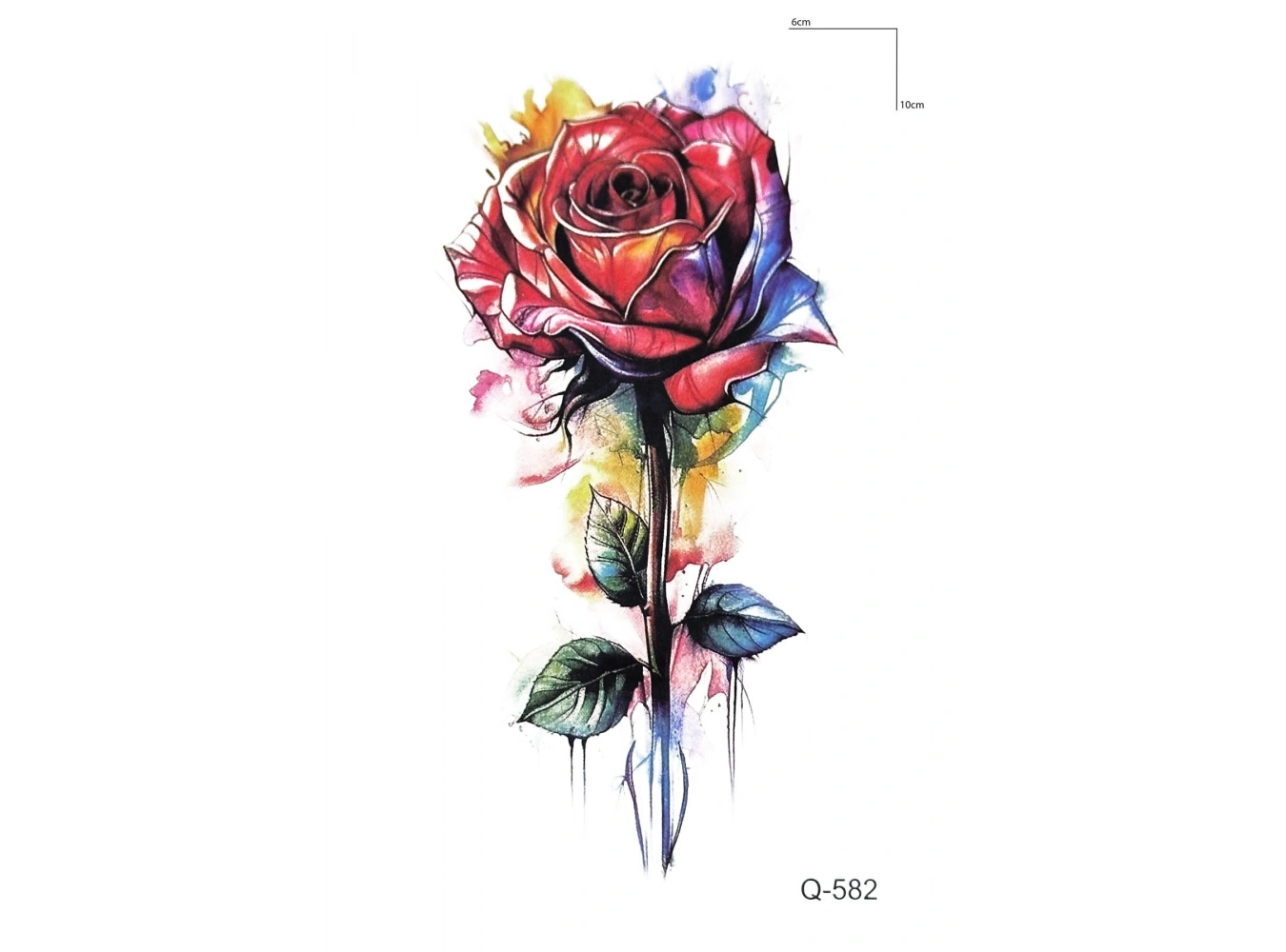 Karışık Renk Gül Mini Geçici Dövme Tattoo