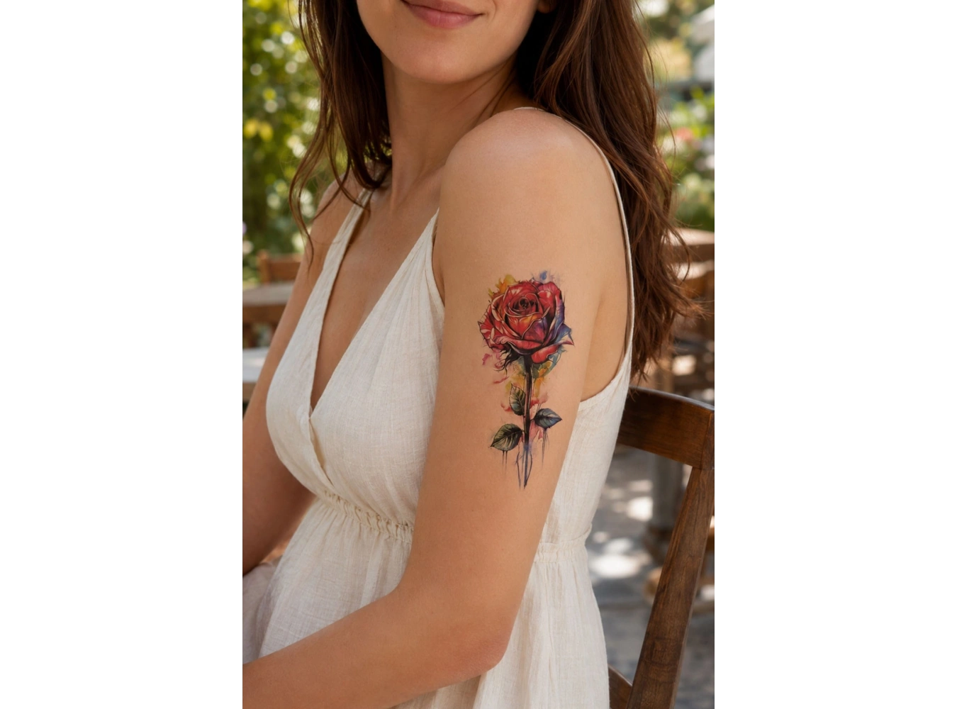 Karışık Renk Gül Mini Geçici Dövme Tattoo