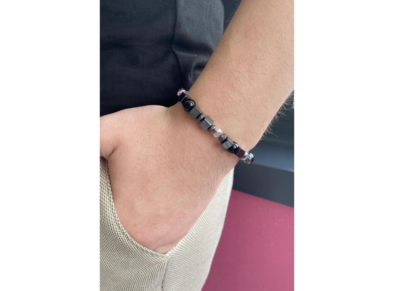 Karışık Renk Hematit Erkek Bileklik