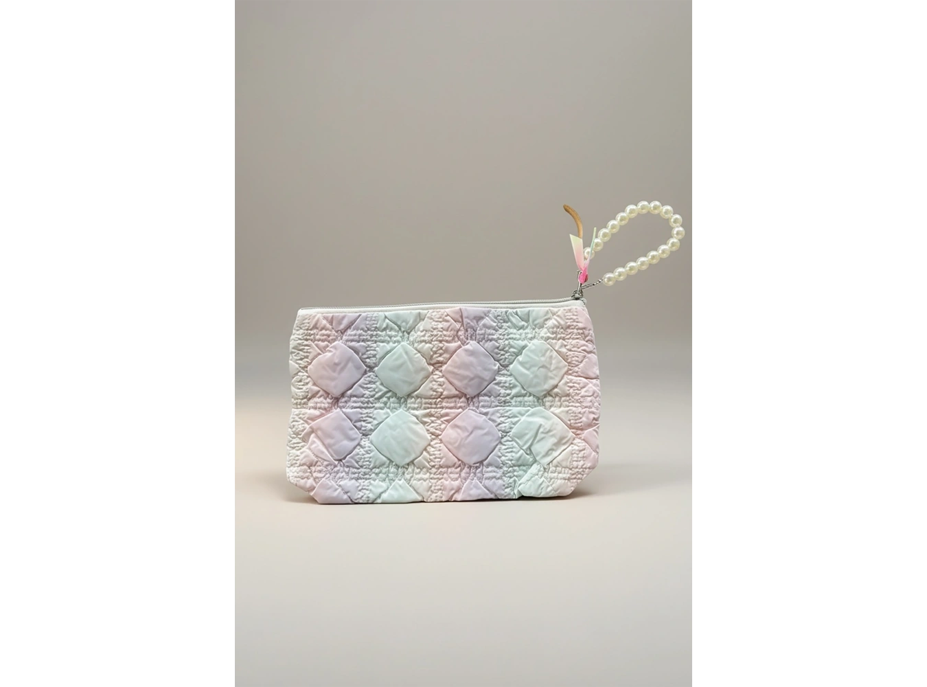 Karışık Renk İnci Detaylı Makyaj Çantası