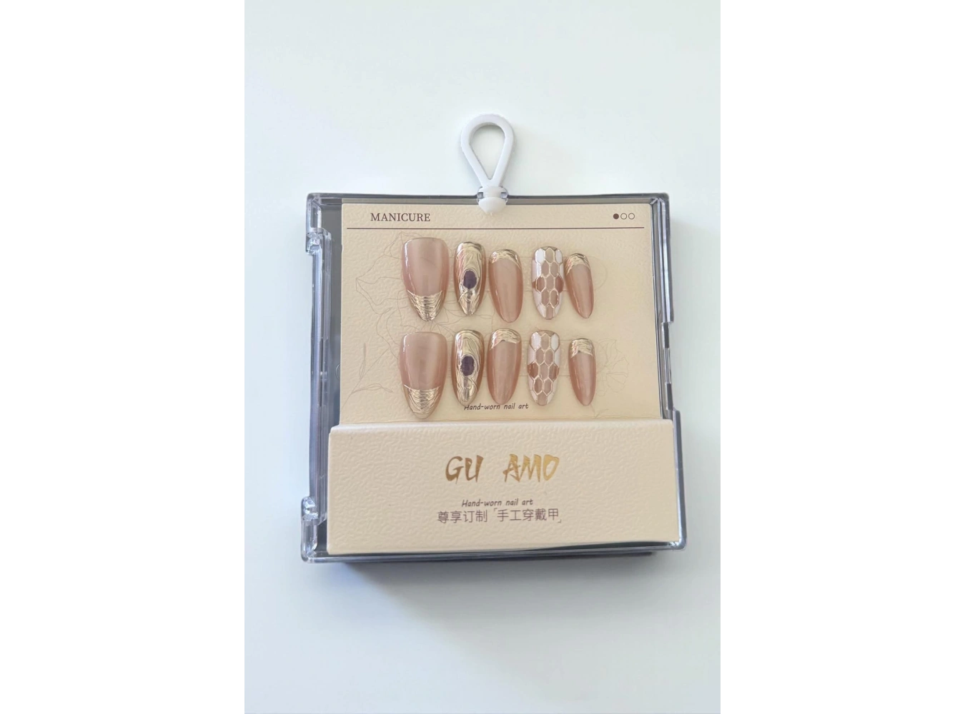 Karışık Renk Jel Tırnak Görünümlü 10lu Takma Tınak Set (Yapıştırıcılı)