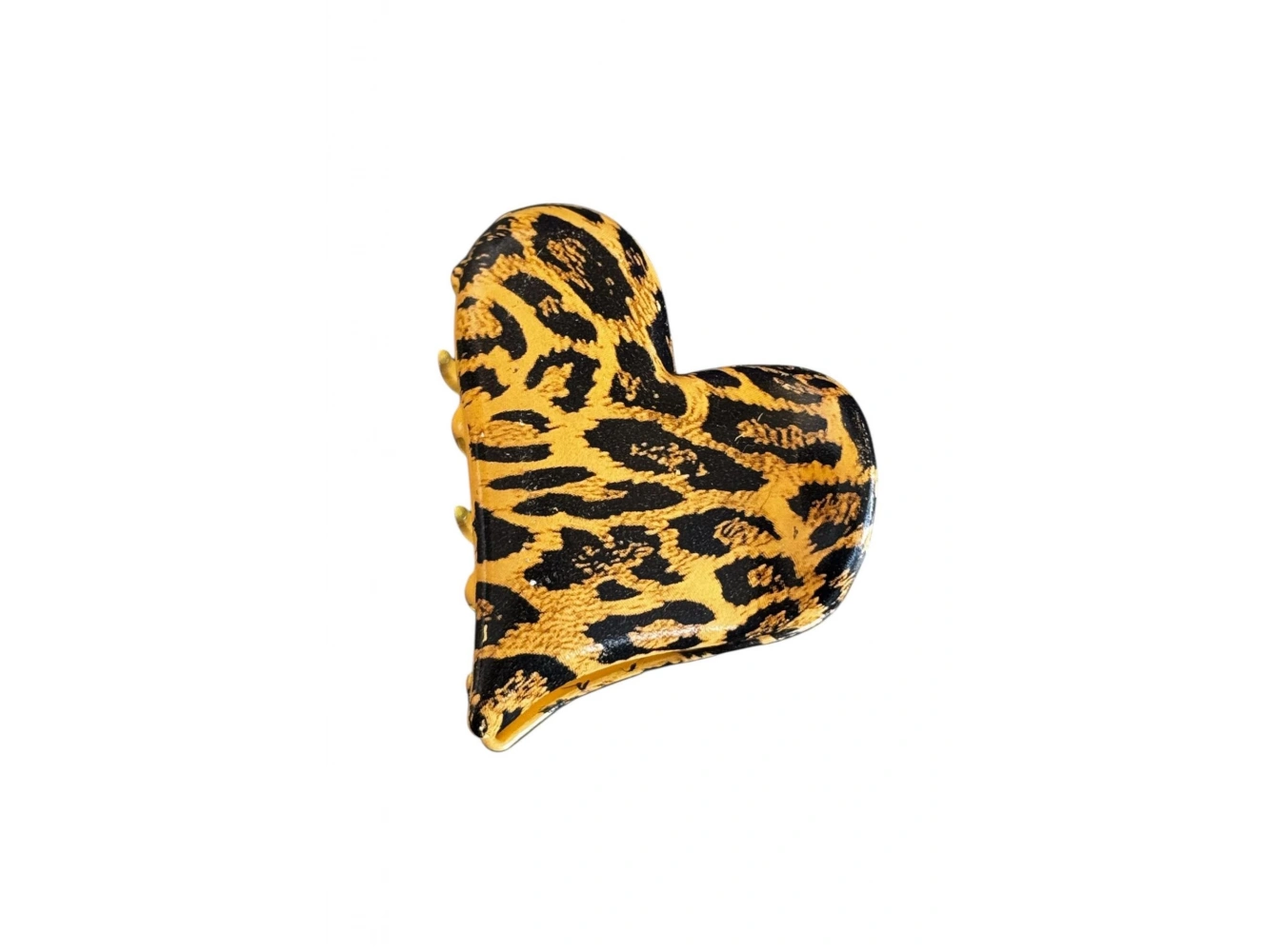 Karışık Renk Kalp Figürlü Leopar Desenli Metal Mandal Toka