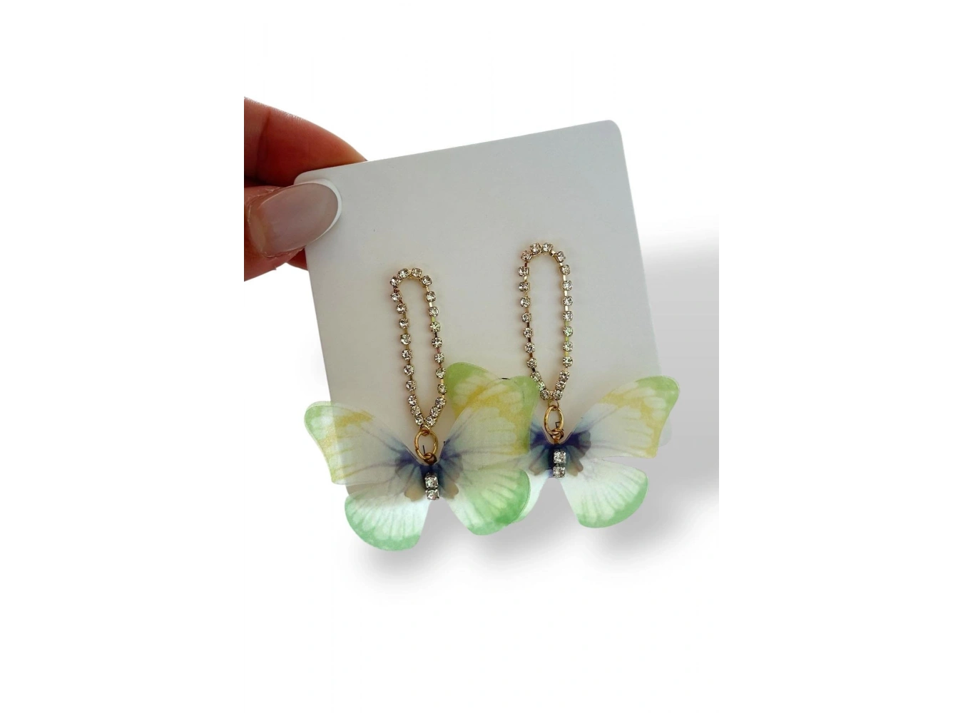 Karışık Renk Kelebek Figürlü Küpe (Çift)