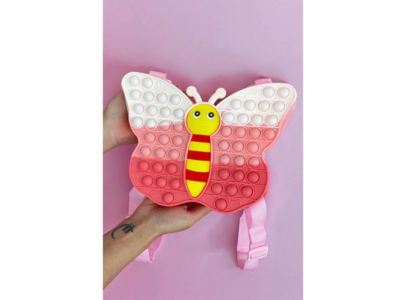 Karışık Renk Kelebek Figürlü Popit Çocuk Sırt Çantası