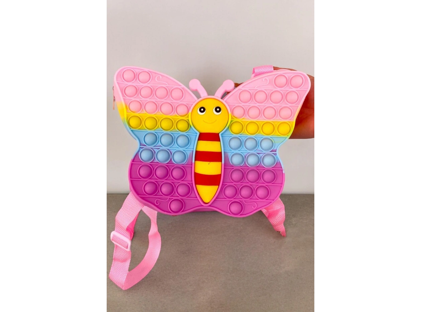 Karışık Renk Kelebek Figürlü Popit Çocuk Sırt Çantası