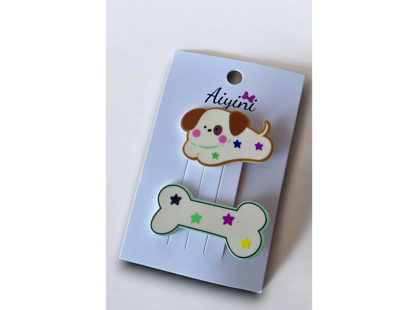 Karışık Renk Köpek Ve Kemik Figürlü Yan Toka Set