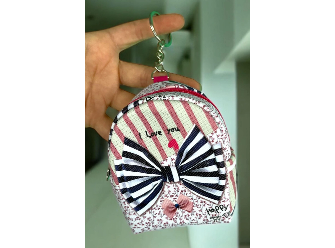 Karışık Renk Kurdele Figürlü Anahtarlık /Cüzdan