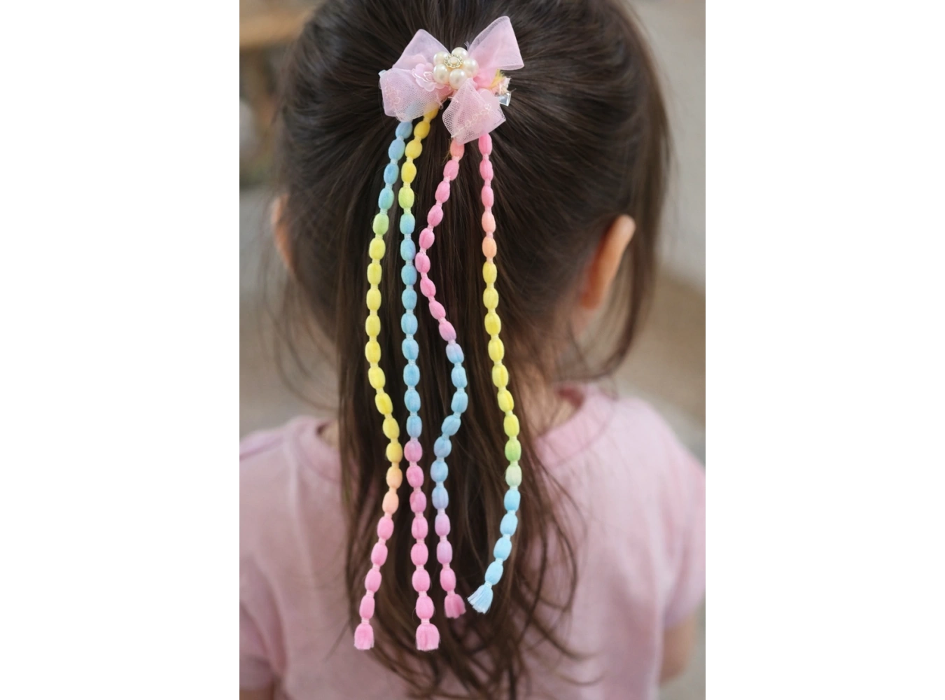 Karışık Renk Kurdele Figürlü Sallantılı Çocuk Yan Toka