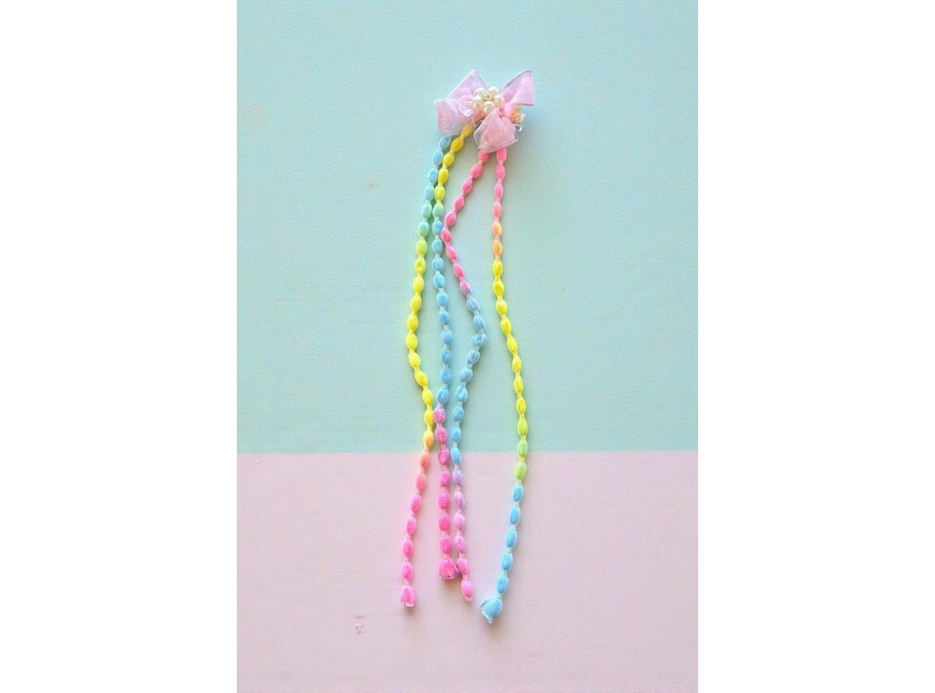 Karışık Renk Kurdele Figürlü Sallantılı Çocuk Yan Toka