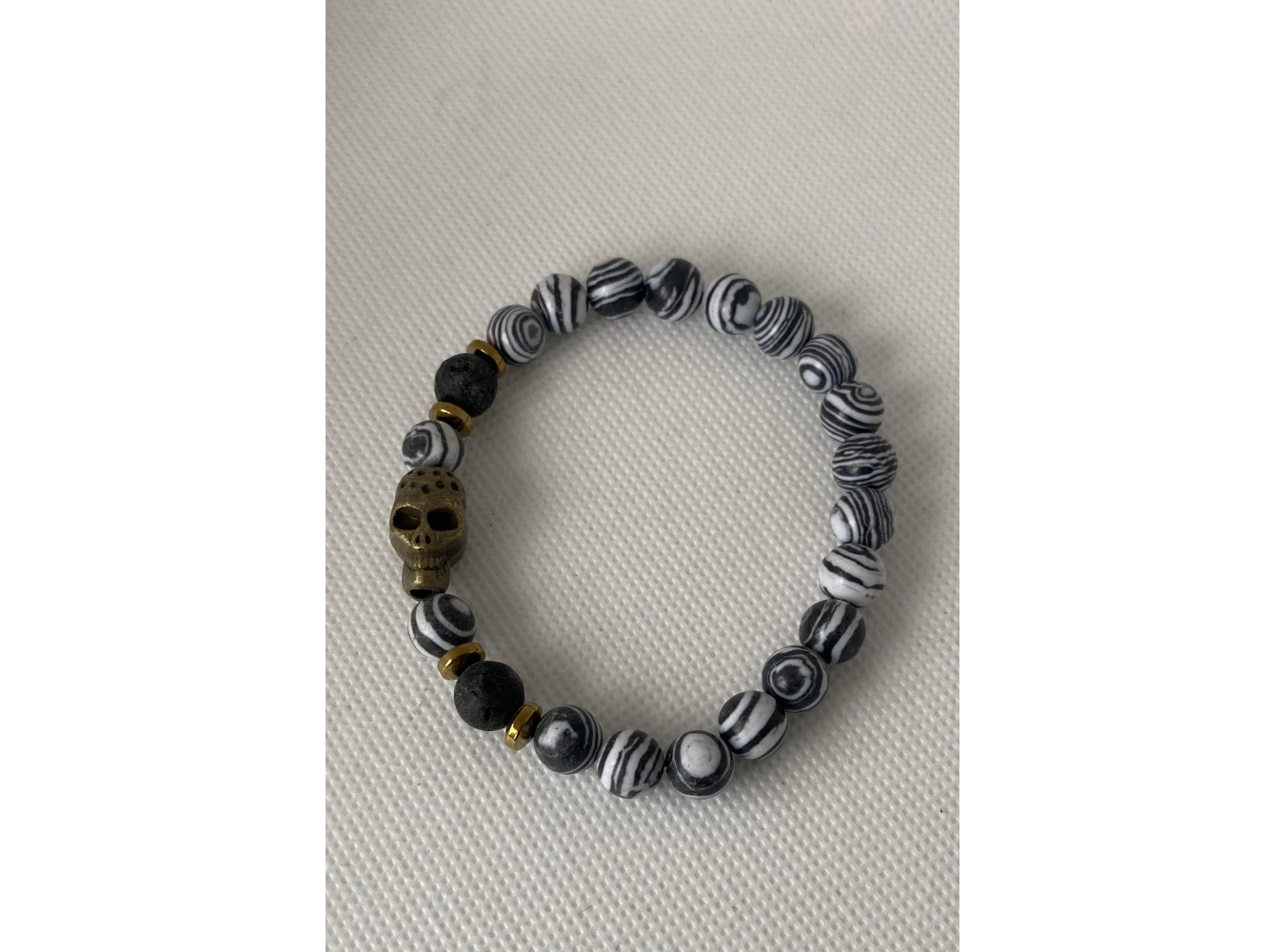 Karışık Renk Kuru Kafa Figürlü Erkek Bileklik