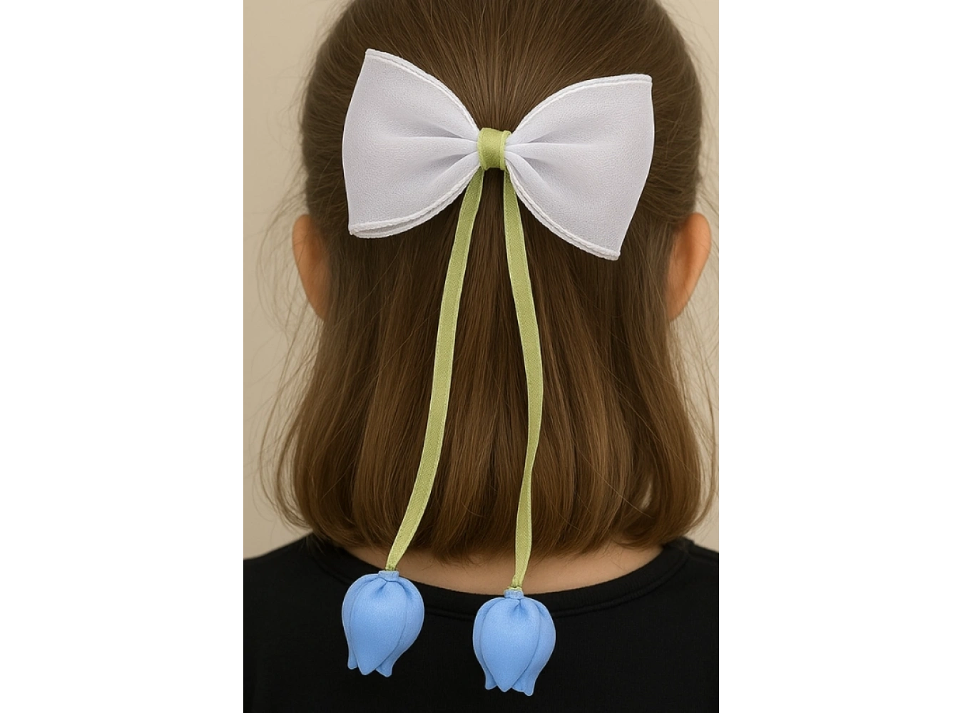 Karışık Renk Lale Figürlü Kurdele Otomat Toka