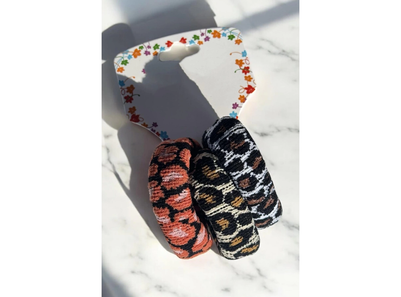 Karışık Renk Leopar Desenli 3lü Havlu Toka