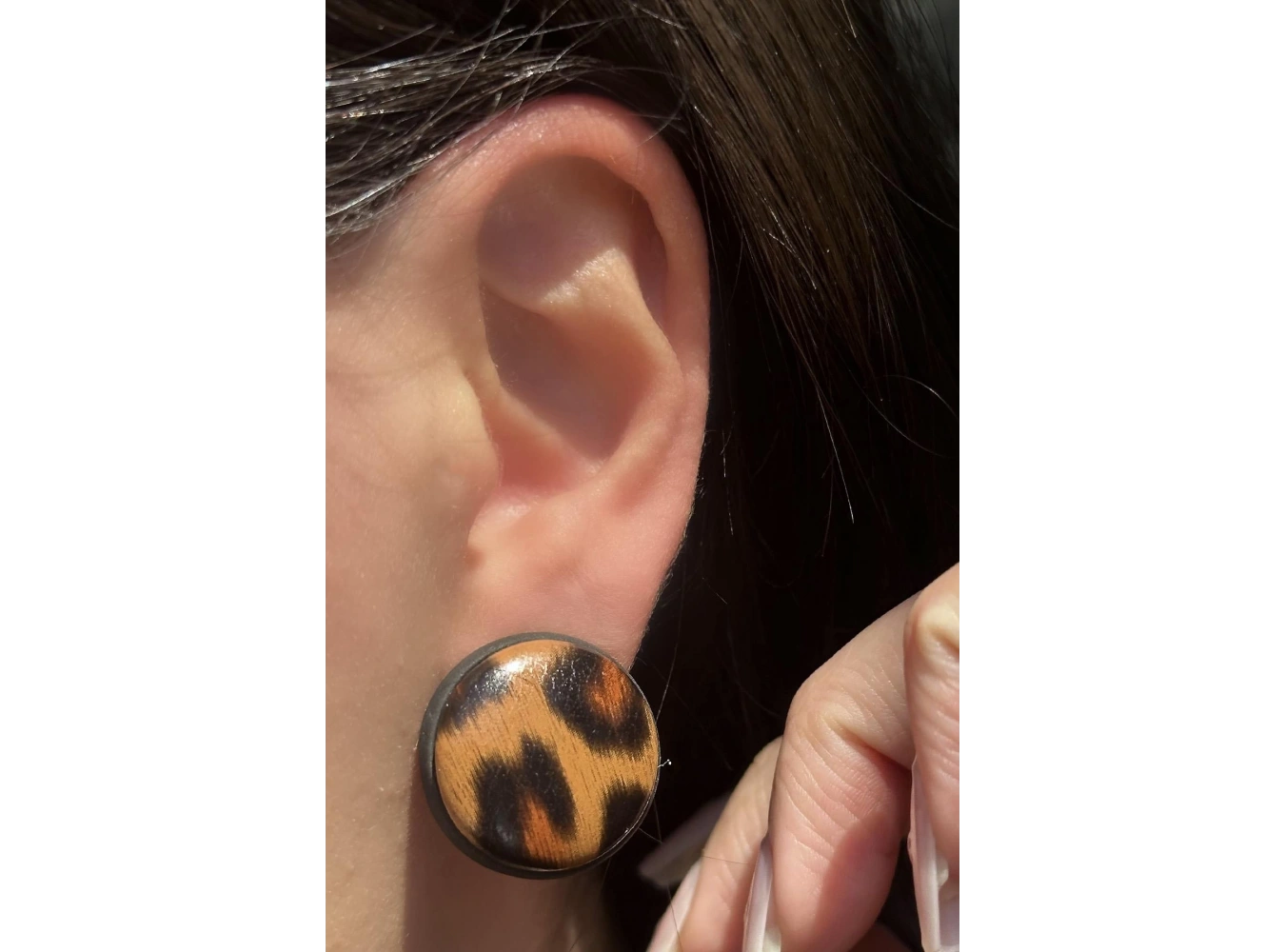 Karışık Renk Leopar Desenli Küpe (Çift)