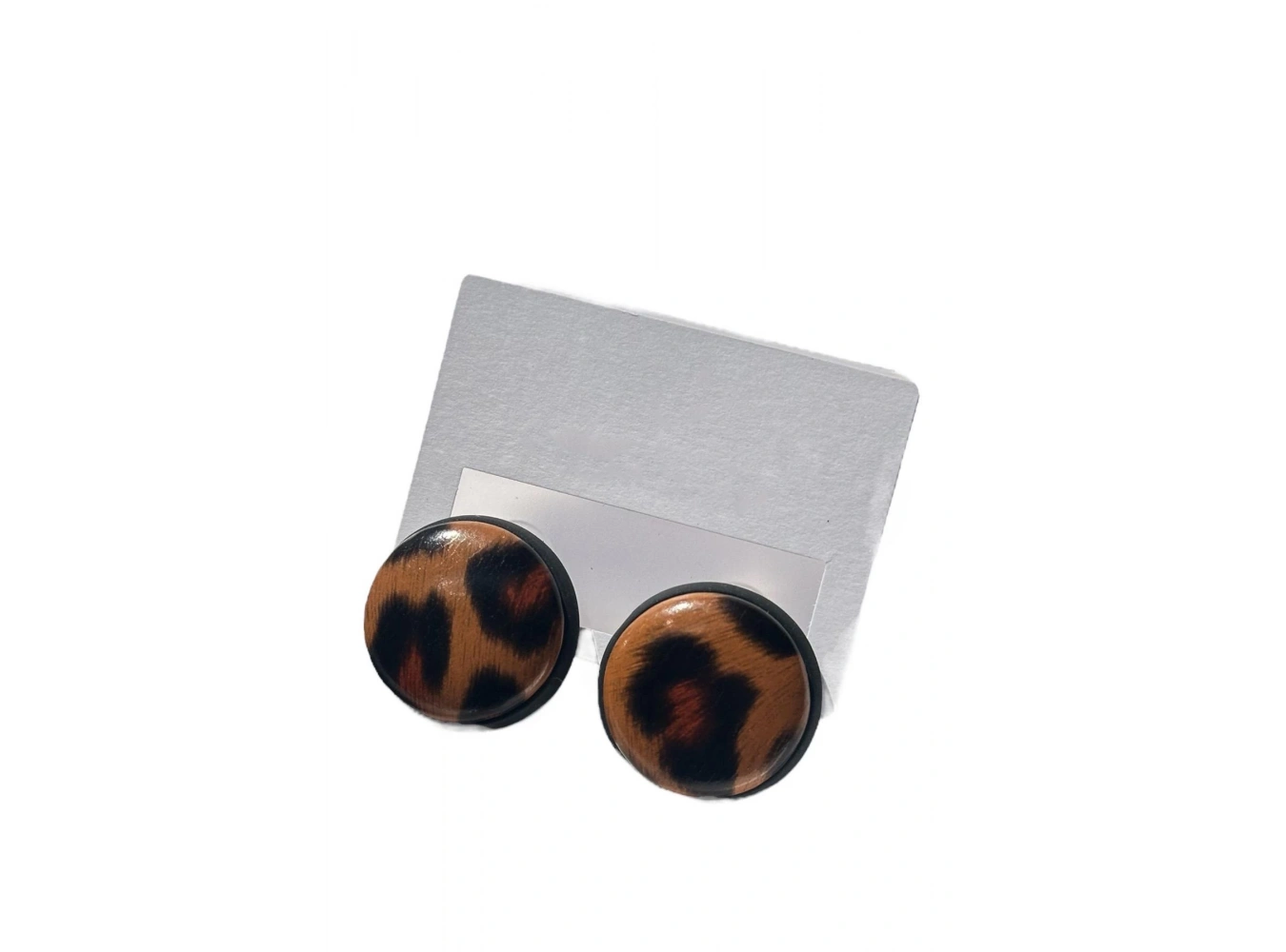 Karışık Renk Leopar Desenli Küpe (Çift)