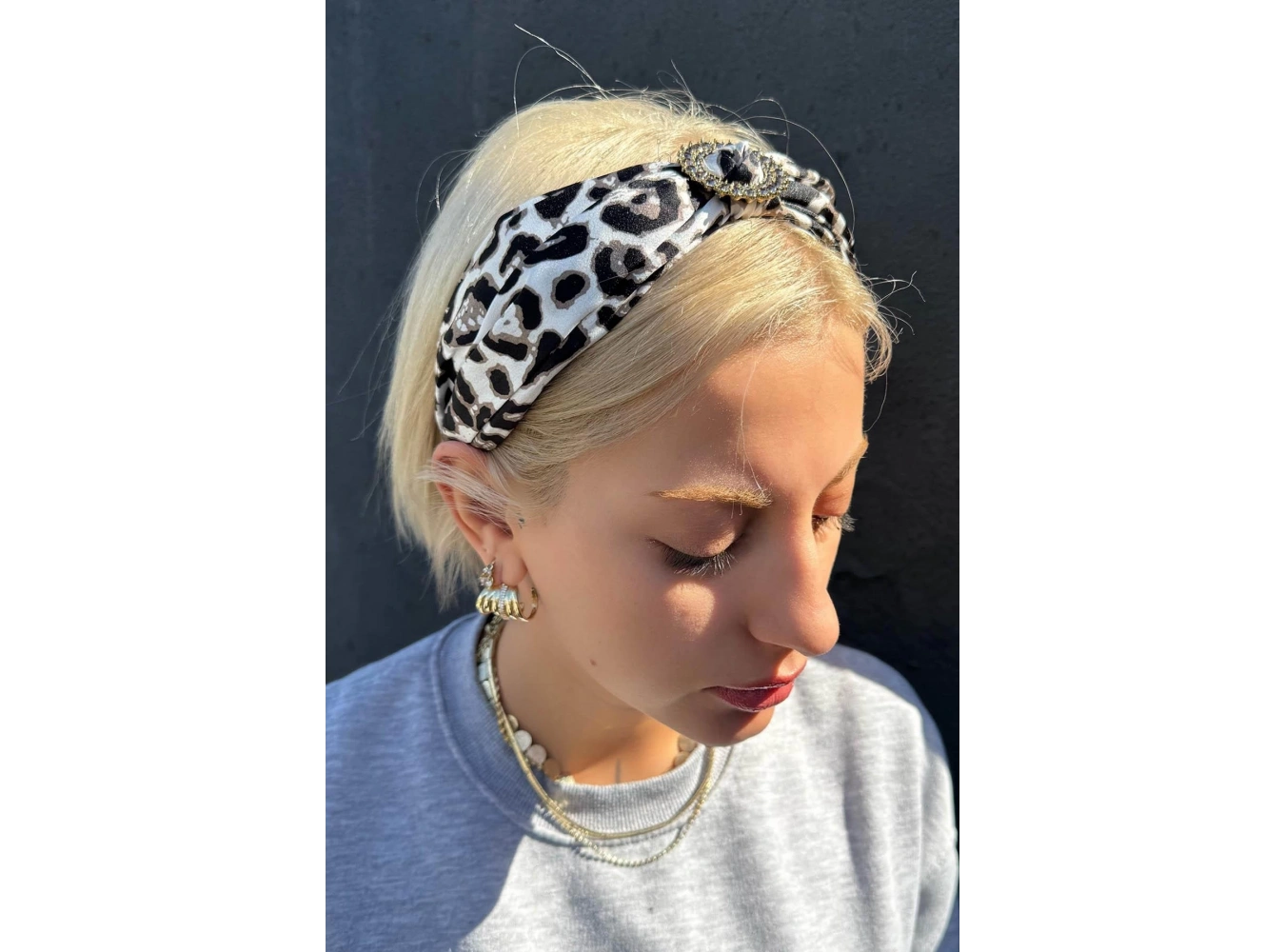 Karışık Renk Leopar Desenli Taç