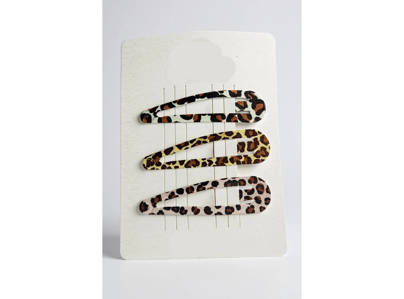 Karışık Renk Leopar Desenli Yan Toka