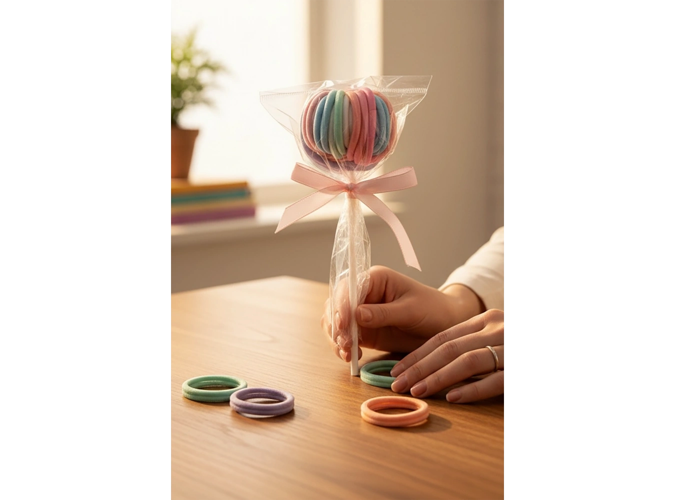 Karışık Renk Lolipop Figürlü Lastik Toka Set