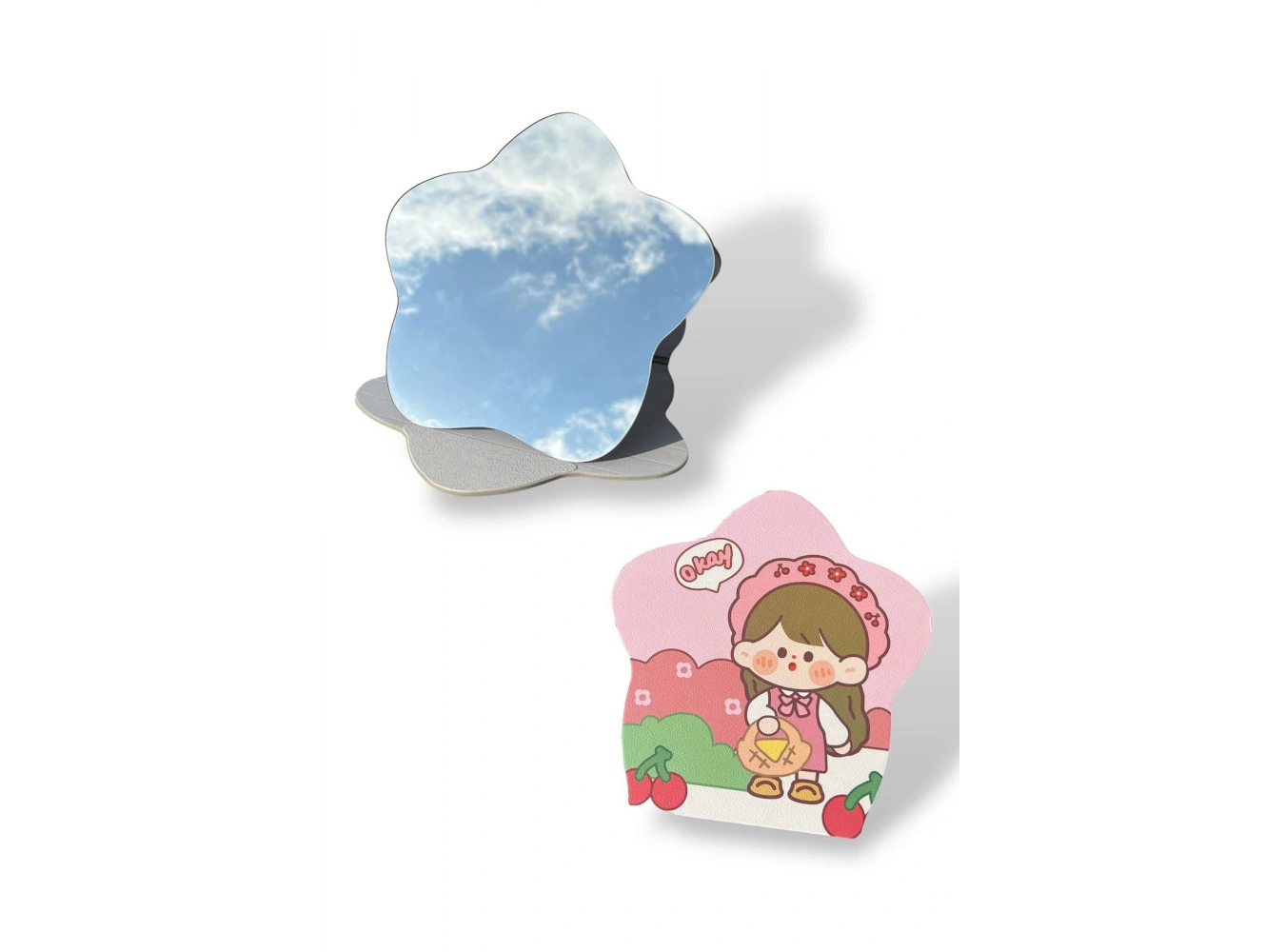 Karışık Renk Okay Yazılı Çocuk Figürlü Masa Aynası